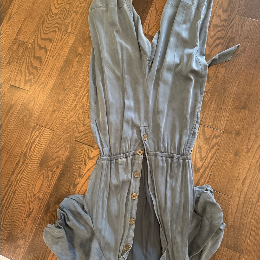 Jcrew navy puff sleeve jumpsuit